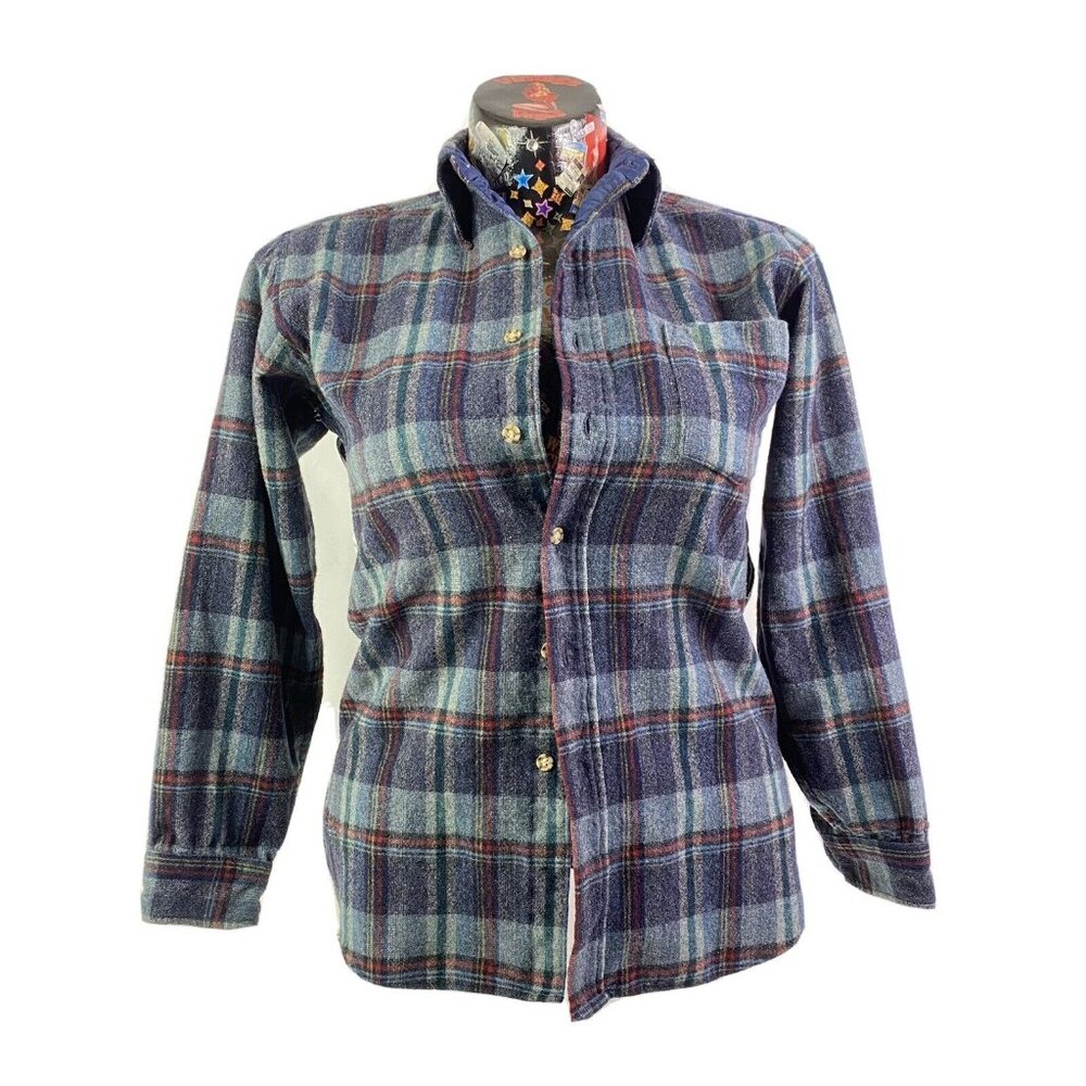 Pendleton Wool Plaid Button Down Shirt W/ Quilted… - image 5